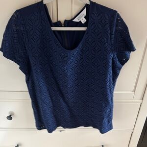 Navy Blue Lace Women’s Top